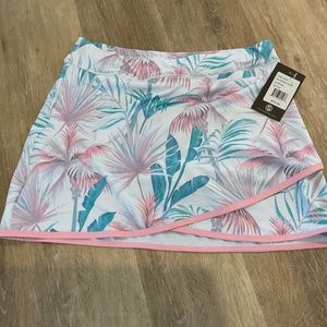 Tropical Print Mini Skirt - Pink and Blue